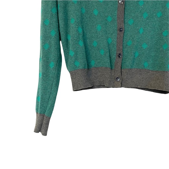 CABi Polka Dot V-neck Button Cardigan Grey Green - Picture 4 of 7